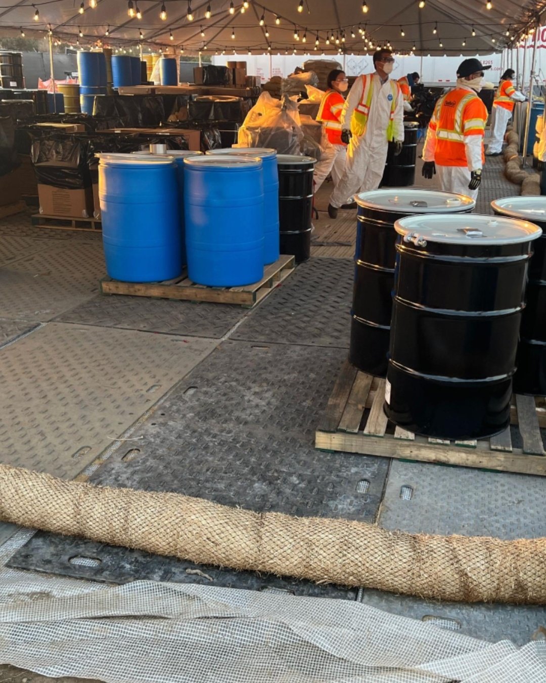 Barrels at EPA staging site.